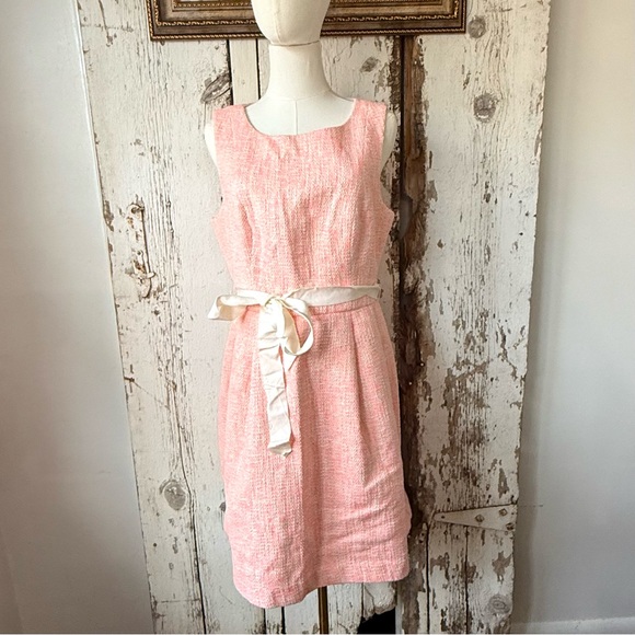 Trina Turk Dresses & Skirts - Womens Trina Turk Aime Sleeveless Tweed Shift Dress Orange Pink Salmon
